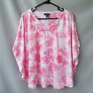 💲 Bundle 2 for $10 American Living Pink Tye-dye Peasant Top